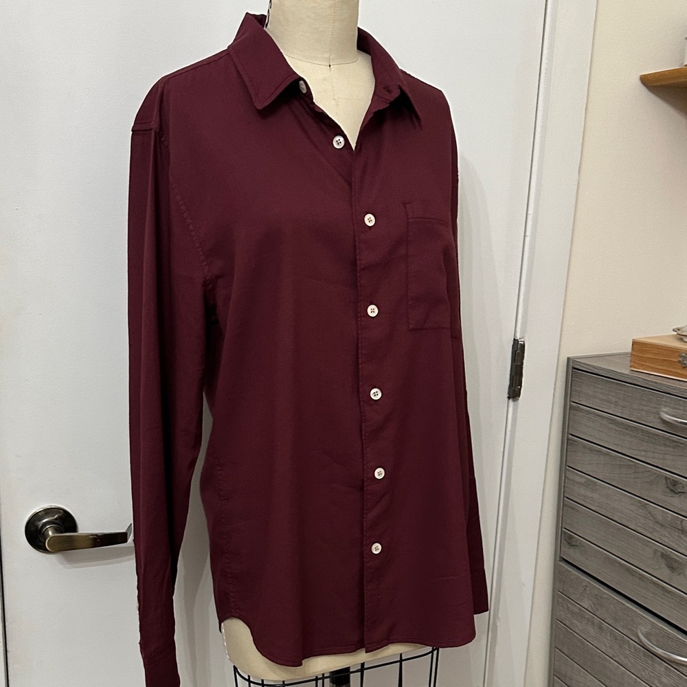 Madewell Men's Dark Red Casual Button-Down Shirt